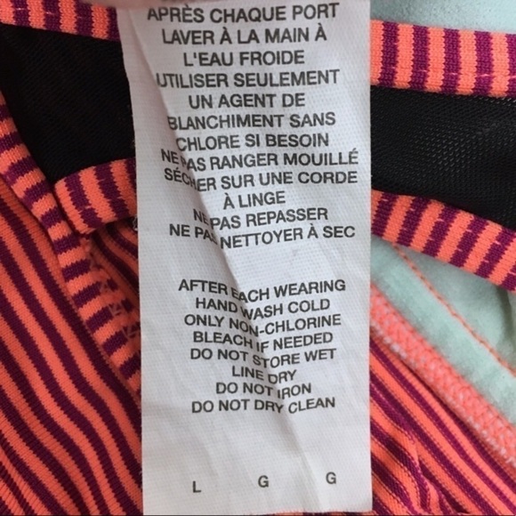 NIKE Top Racerback Sports Bra Stripe Mesh Keyhole Athletic Sportswear Size Large - Picture 8 of 14